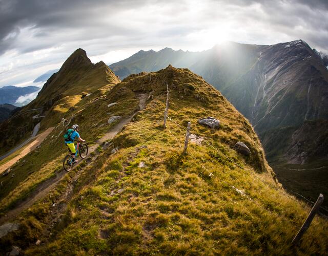 Mit drei Mountainbike-Freeride Trails von insgesamt zwölf Kilometern Länge und einer Höhendifferenz von 1.500 Metern, gilt das Kitzsteinhorn unter Mountainbikern zu einem der begehrtesten Hot-Spots der Alpen. NEU ab Sommer 2021: Maiskogel-Trail | © Kitzsteinhorn/Schultheiss